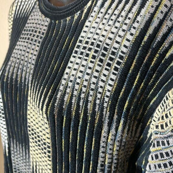 Tundra wavy 3D knit textured grandpa sweater Cosby biggie abstract medium - Picture 2 of 6